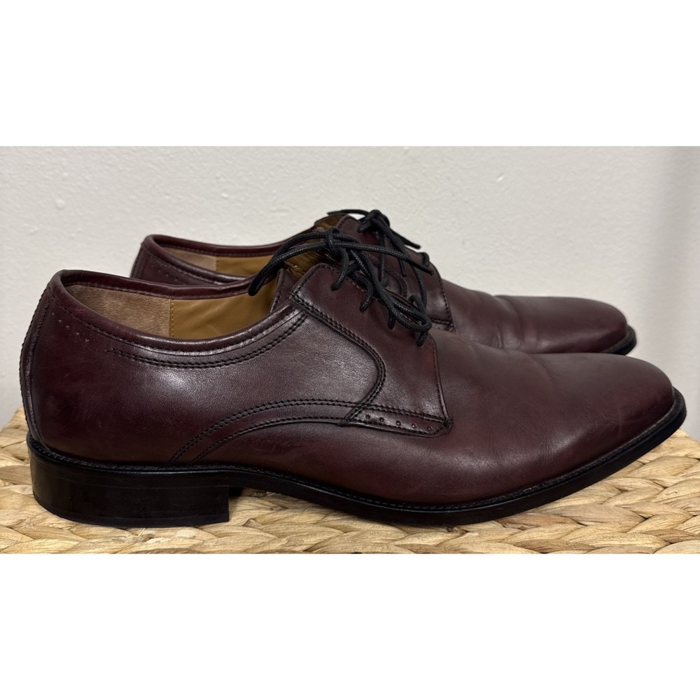 Johnston & Murphy Men's 13M Brown Leather Plain Toe Derby Dress Shoes 59-0836